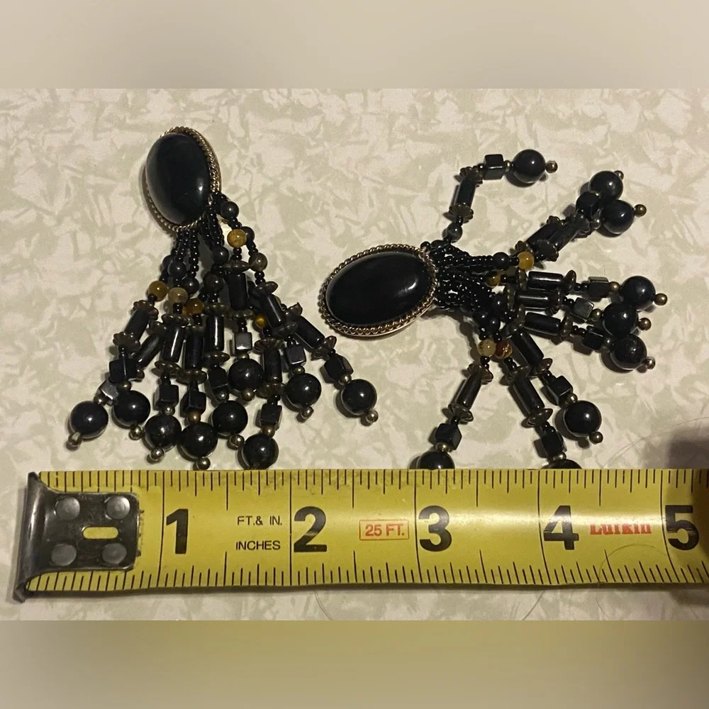 Vintage Costume Dangling Bead Clip on Earrings #5055 💎
